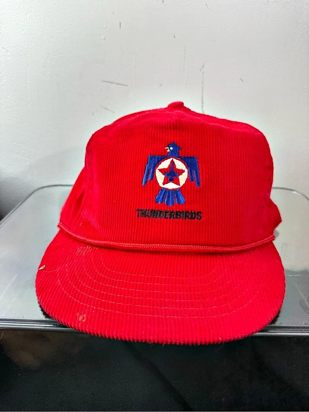 Red Corduroy Snapback Hat